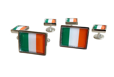 irish flag stud set new orleans cufflinks