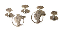 Load image into Gallery viewer, MERCURY DIME STUD SET NEW ORLEANS CUFFLINKS