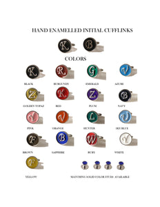 HAND ENAMELLED INITIAL CUFFLINKS