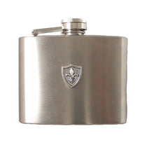 Load image into Gallery viewer, 4 OZ STAINLESS STEEL FLEUR DI LIS FLASK
