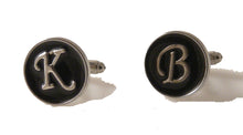 Load image into Gallery viewer, HAND ENAMELLED INITIAL CUFFLINKS NEW ORLEANS CUFFLINKS