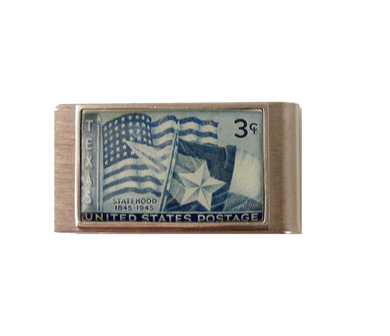 texas postege stamp money clip  new orleans cufflinks