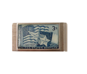 texas postege stamp money clip  new orleans cufflinks