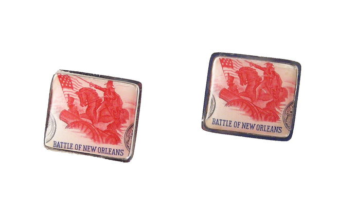 1965 battle of new orleans postage stamp cufflinks new orleans cufflinks