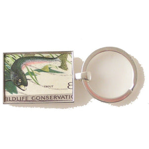 1971 TROUT POSTAGE STAMP KEY RING New Orlean Cufflinks