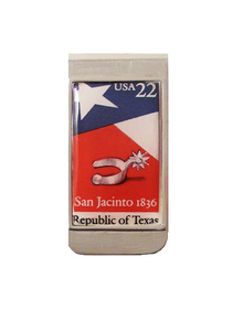 AUTHENTIC 1986 REPUBLIC OF TEXAS POSTAGE STAMP MONEY CLIP New Orleans Cufflinks