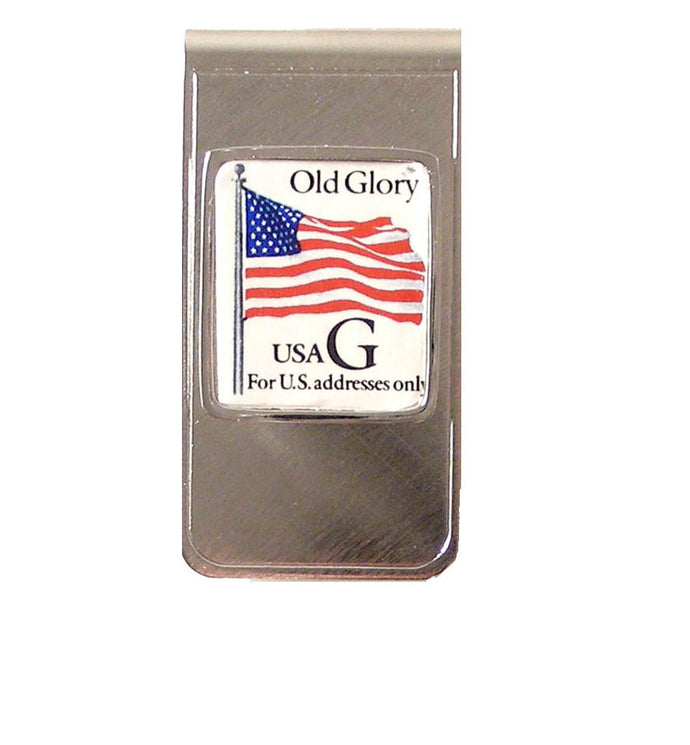 AUTHENTIC 1995 OLD GLORY POSTAGE STAMP MONEY CLIP