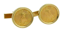 Load image into Gallery viewer, 1/4 OZ AMERICAN GOLD EAGLE CUFFLINKS NEW ORLEANS CUFFLINKS
