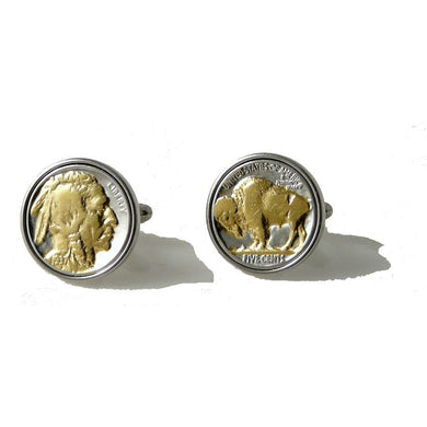 AUTHENTIC TWO TONE BUFFALO NICKEL CUFFLINKS New Orleans Cufflinks