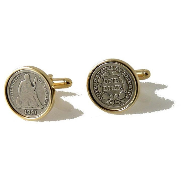 AUTHENTIC SEATED LIBERTY DIME CUFFLINKS New Orleans Cufflinks