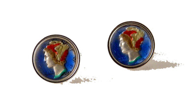 AUTHENTIC HAND ENAMELED MERCURY DIME CUFFLINKS New Orleans Cufflinks