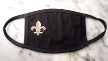 Load image into Gallery viewer, FLEUR DI LIS MASK BLACK NEW ORLEANS CUFFLINKS
