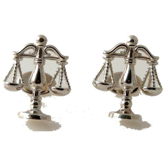STERLING SILVER SCALES OF JUSTICE CUFFLINKS