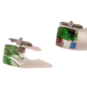 WATERCOLOR HAND CRAFTED GLASS CUFFLINKS