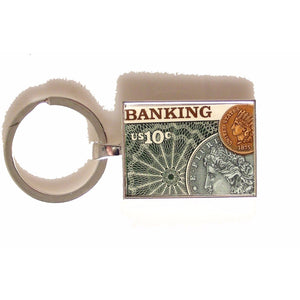 1975 BANKING POSTAGE STAMP KEY RING New Orleans Cufflinks