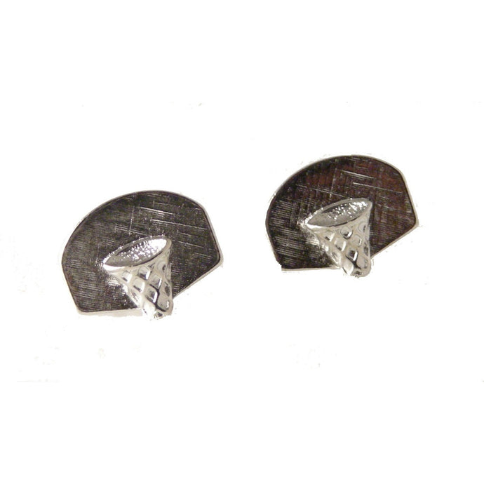 SILVER BASKETBALL HOOP CUFFLINKS