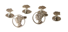 Load image into Gallery viewer, MERCURY DIME STUD SET NEW ORLEANS CUFFLINKS
