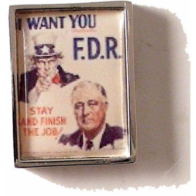FDR CAMPAIGN POSTER LAPEL PIN New Orleans Cufflinks