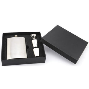 6 OZ 2 TONE LEATHER STAINLESS STEEL FLASK