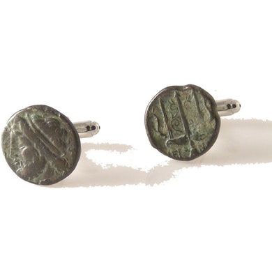 BRONZE GREEK SYRACUSE WITH POSIDEON HEAD AND TRIDENT CUFFLNKS New Orleans Cufflinks