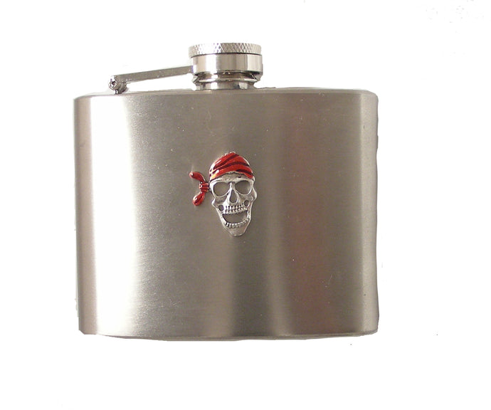 4 OZ STAINLESS STEEL PIRATE FLASK