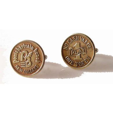 PONTCHATRAIN BEACH TOKEN CUFFLINKS New Orleans Cufflinks