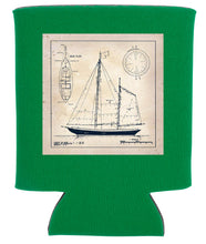 Load image into Gallery viewer, SAILBOAT BLUEPRINT KOOZIE
