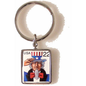 1998 UNCLE SAM POSTAGE STAMP KEY RING New Orleans Cufflinks