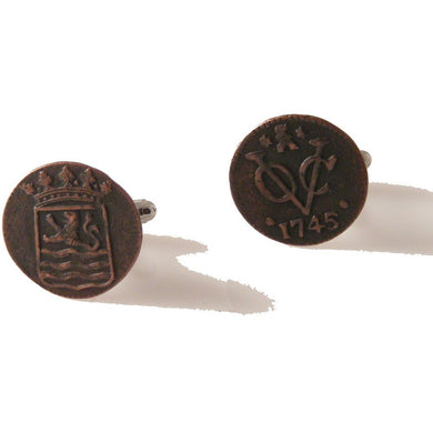 voc copper duit cufflinks new orleans cufflinks