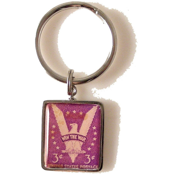 1941 WIN THE WAR POSTAGE STAMP  KEY RING New Orleans Cufflinks